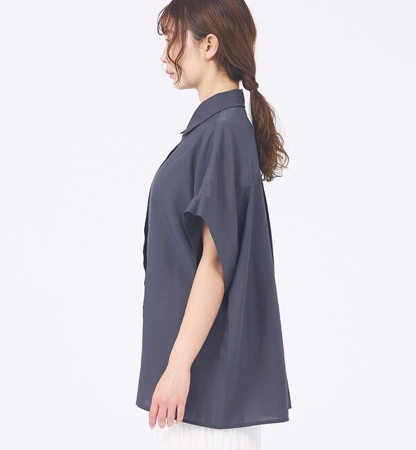 abahouse mavie「【着痩せシルエット】フレンチスリーブシャツ【予約】」|シャツ・ブラウス|