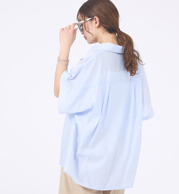 abahouse mavie「【着痩せシルエット】フレンチスリーブシャツ【予約】」|シャツ・ブラウス|