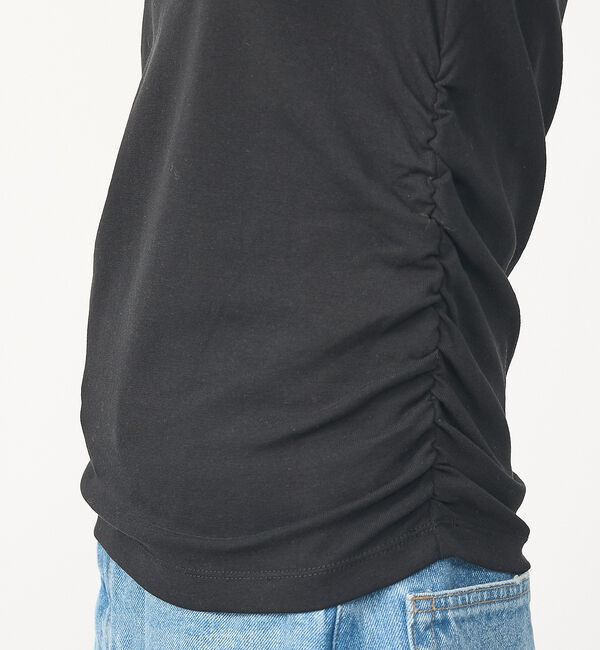 abahouse mavie「【ウエスト細見え】サイドギャザーTシャツ【予約】」|Tシャツ・カットソー|