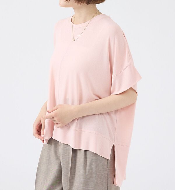 abahouse mavie「【二の腕カバー】スラブプルオーバー【予約】」|Tシャツ・カットソー|ピンク
