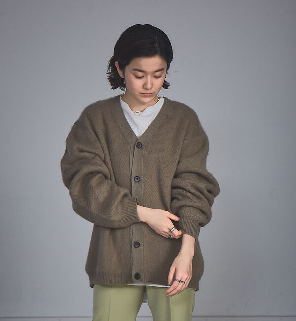 NOMINE「モヘアライク シャギーオーバーサイズ カーディガン レディース」|カーディガン|モカ