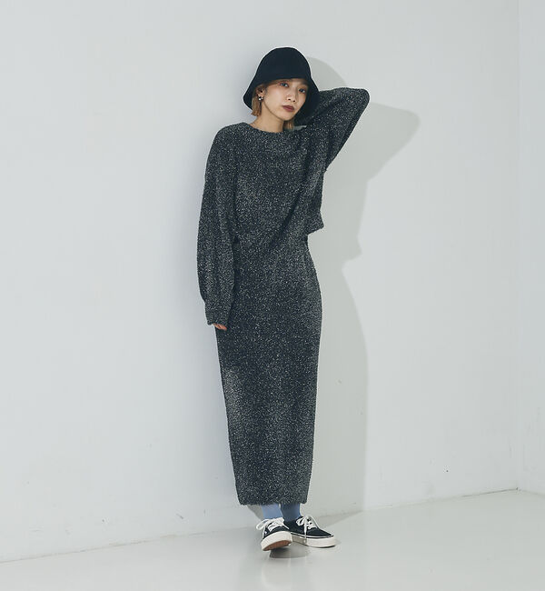 NOMINE「【セットアップ対応可】ラメシャギータイトニットスカート」|スカート|