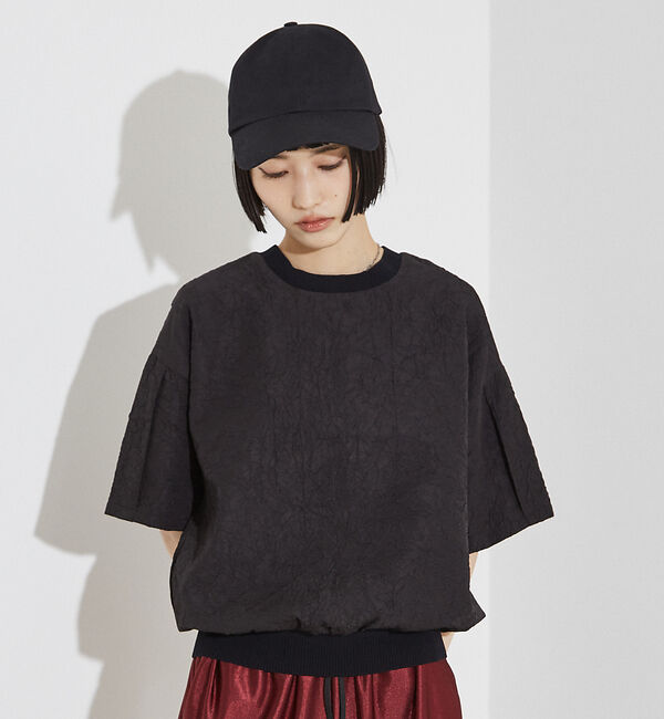 NOMINE「シワ加工 リンクル Tシャツ」|Tシャツ・カットソー|ブラック