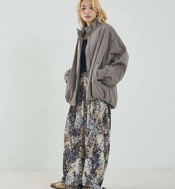 NOMINE「水彩アート ニュアンス柄 タックパンツ【予約】」|その他|