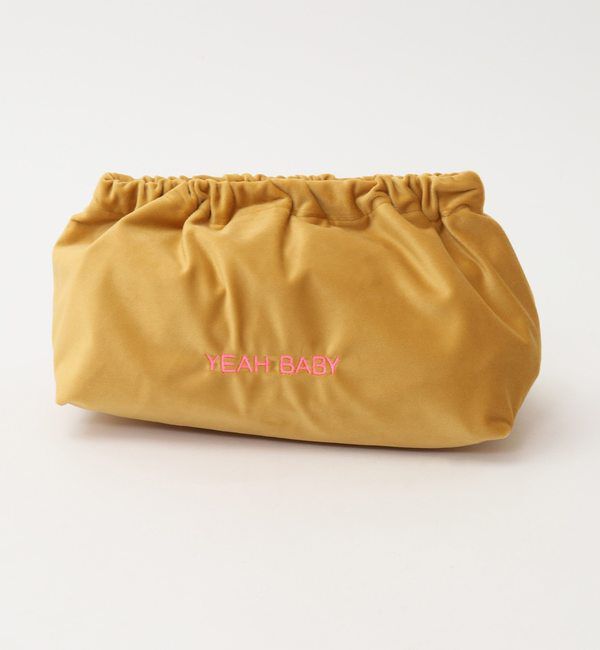 Liesse「【sorbet island/ソルベ アイランド】p.72-73 Embroidered Veivet Clutch Bag」|クラッチバッグ|マスタード