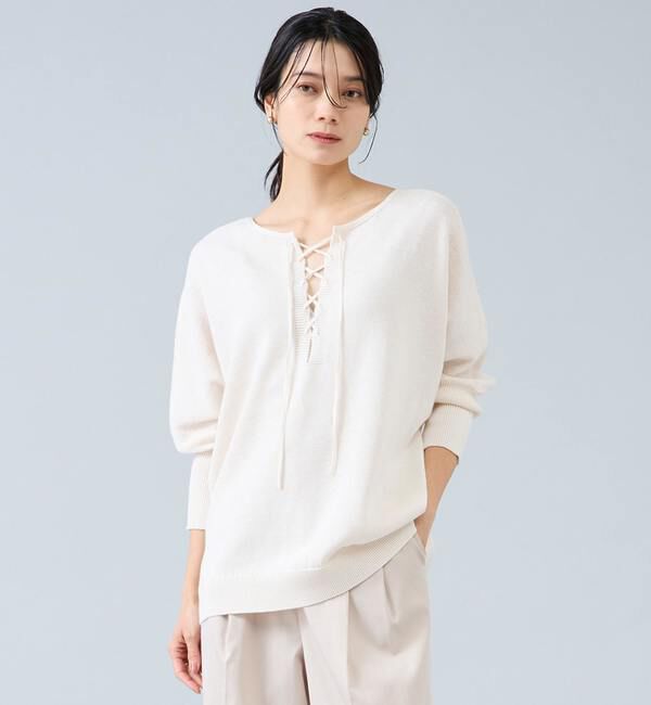 Liesse「レースアップニット」|ニット・セーター|アイボリー
