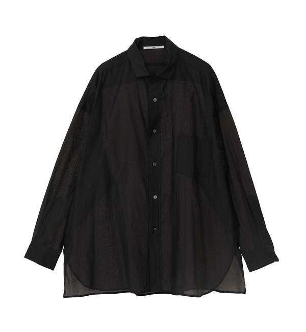 Liesse「【TICCA/ティッカ】コットンシルクスクエアビッグシャツ（TBFS-113）」|シャツ・ブラウス|チャコールグレー