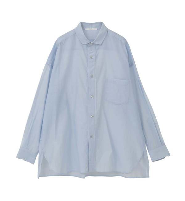 Liesse「【TICCA/ティッカ】コットンシルクスクエアビッグシャツ（TBFS-113）」|シャツ・ブラウス|サックス