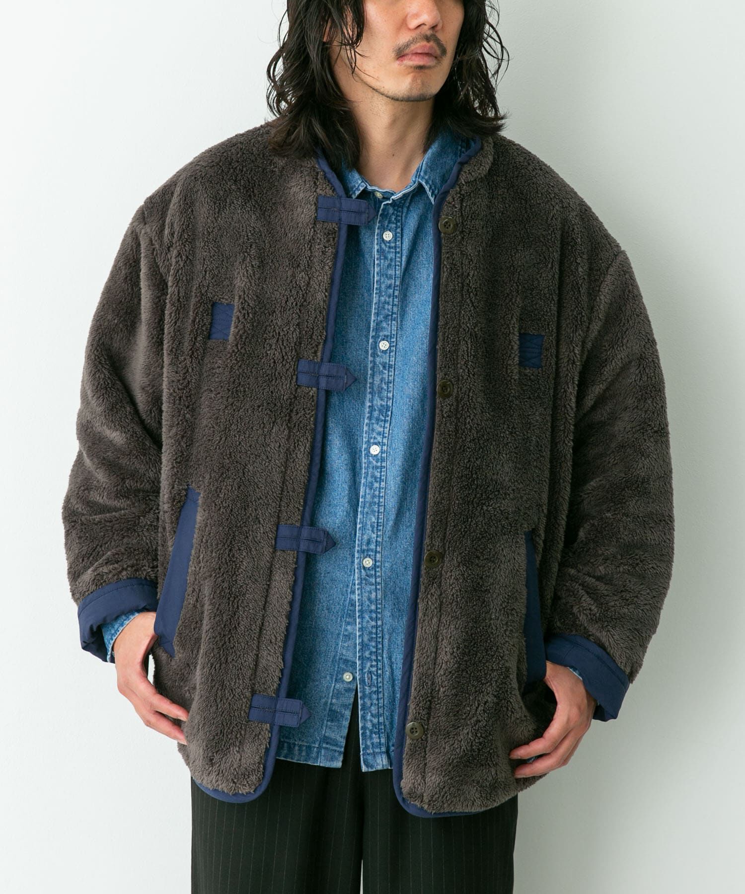 Sonny Label 「『別注』ARMY TWILL&times;Sonny Label　Reversible Jacket」|ノーカラーコート|