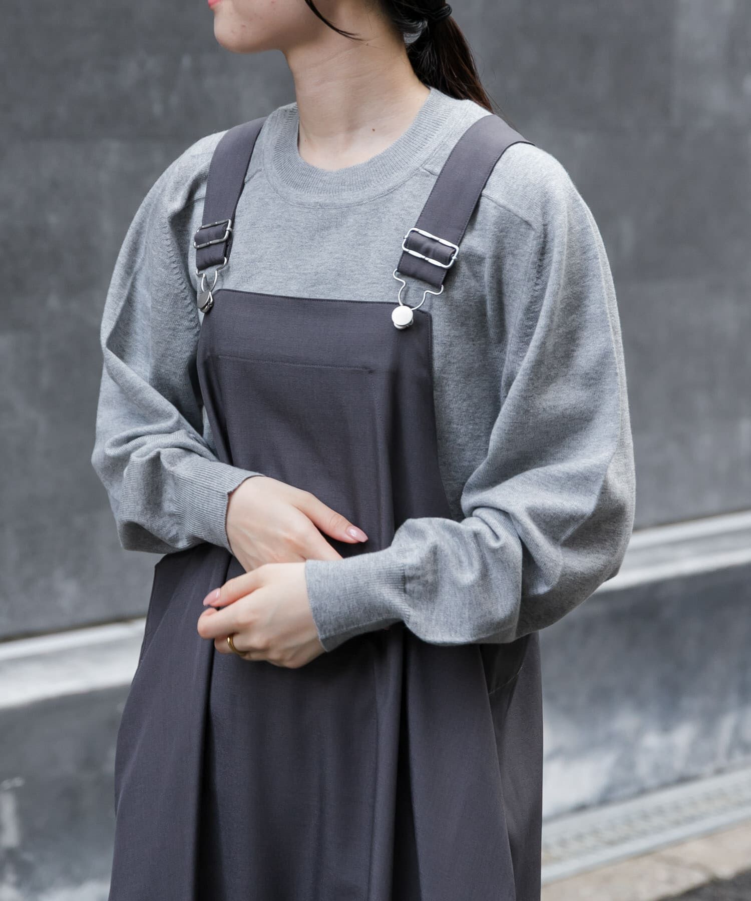 URBAN RESEARCH DOORS「FORK&SPOON　コットンウールクルーネックニット」|ニット・セーター|グレー系その他