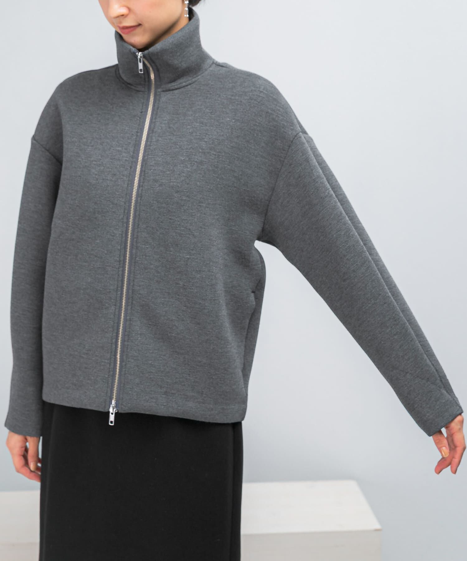 URBAN RESEARCH ROSSO「『WEB限定』刺繍スタンドダンボールブルゾン」|ノーカラーコート|