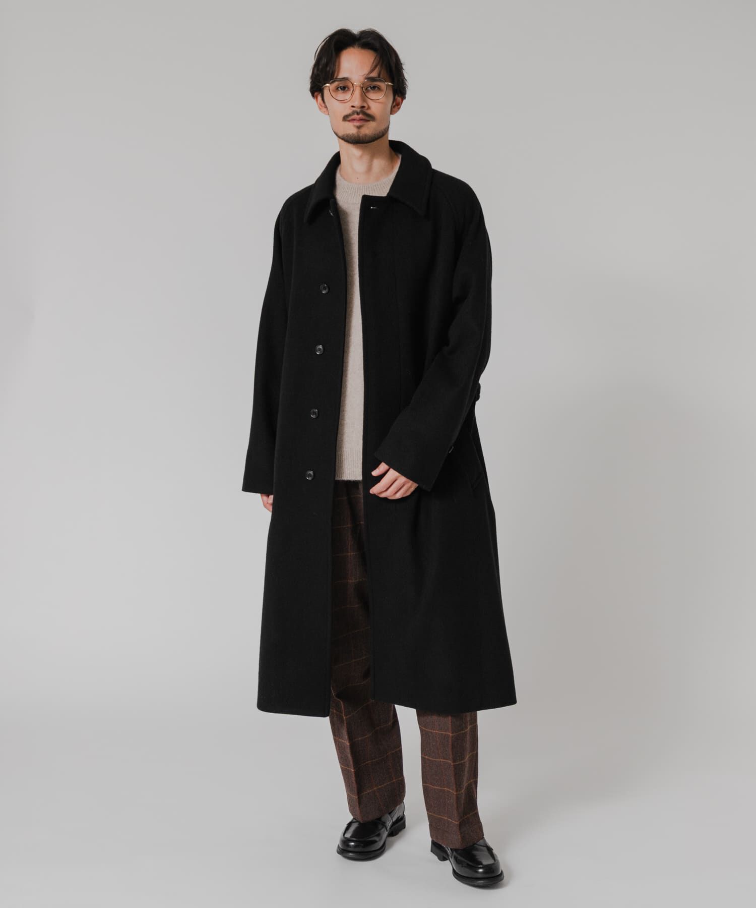 URBAN RESEARCH「WOOL BEAVER BELTED COAT」|ステンカラーコート|