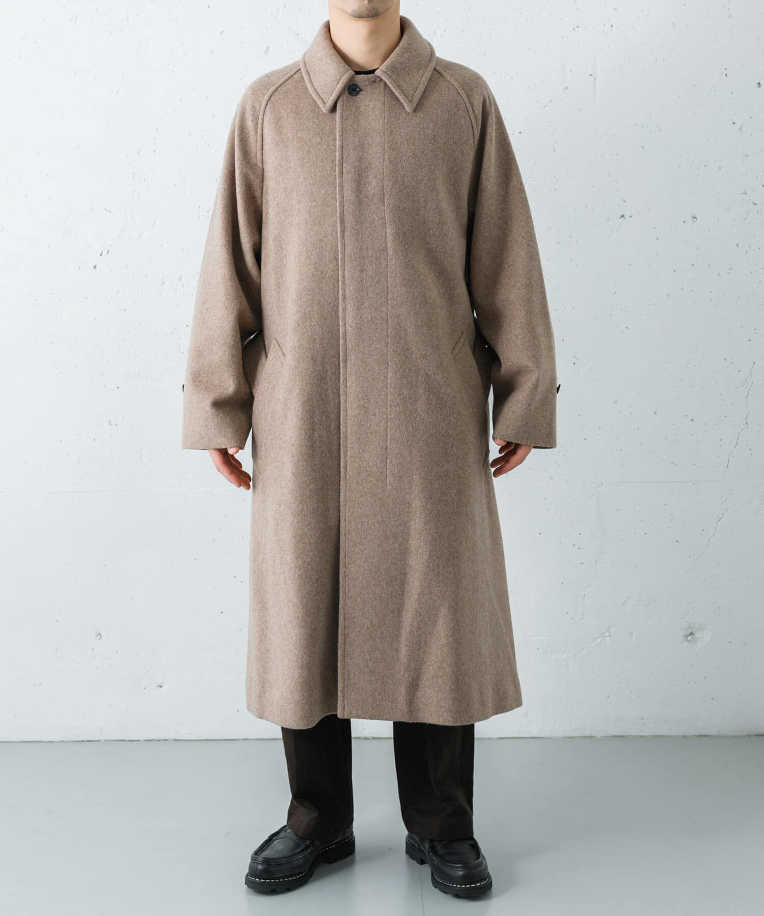 URBAN RESEARCH「WOOL BEAVER BELTED COAT」|ステンカラーコート|