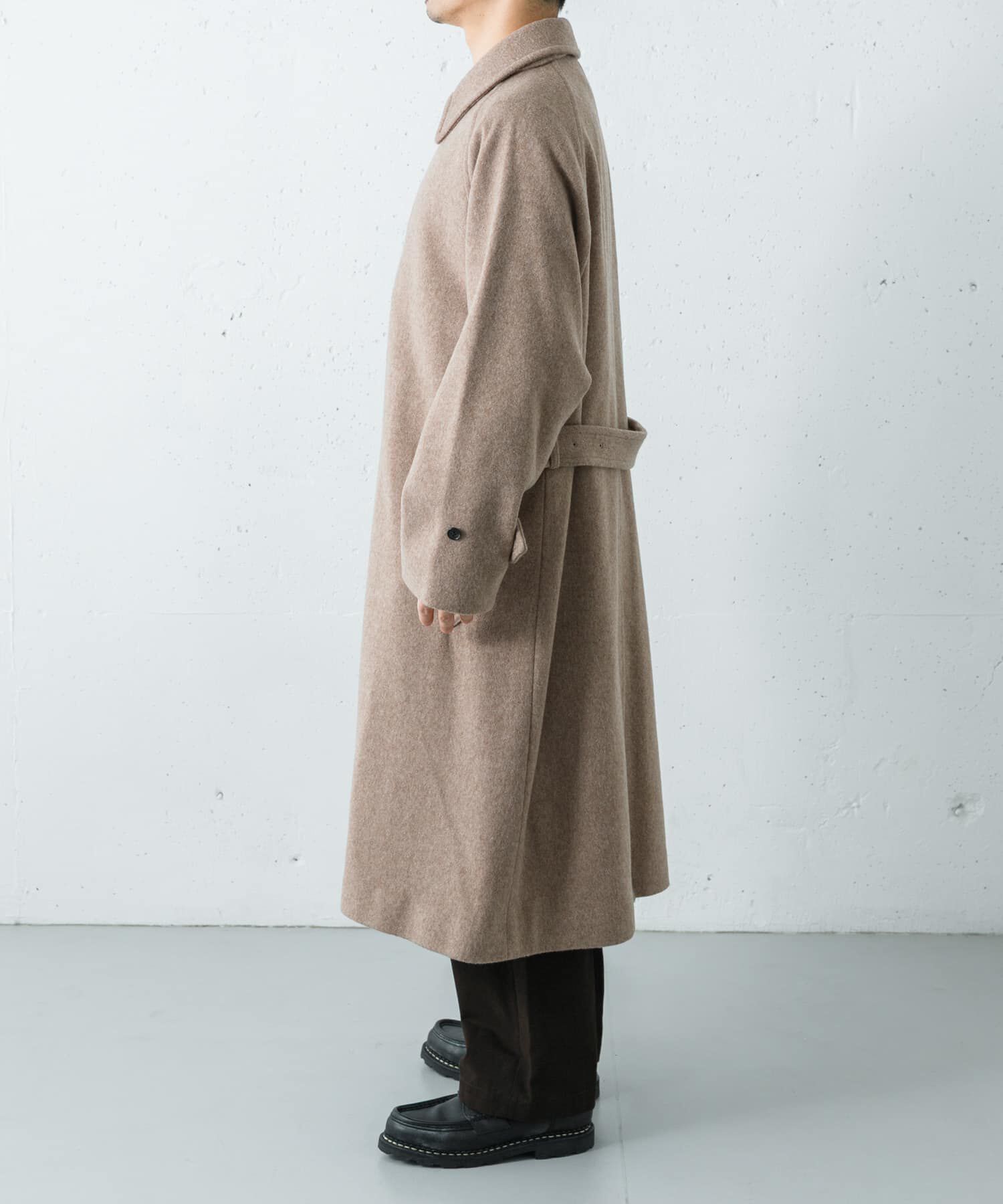 URBAN RESEARCH「WOOL BEAVER BELTED COAT」|ステンカラーコート|