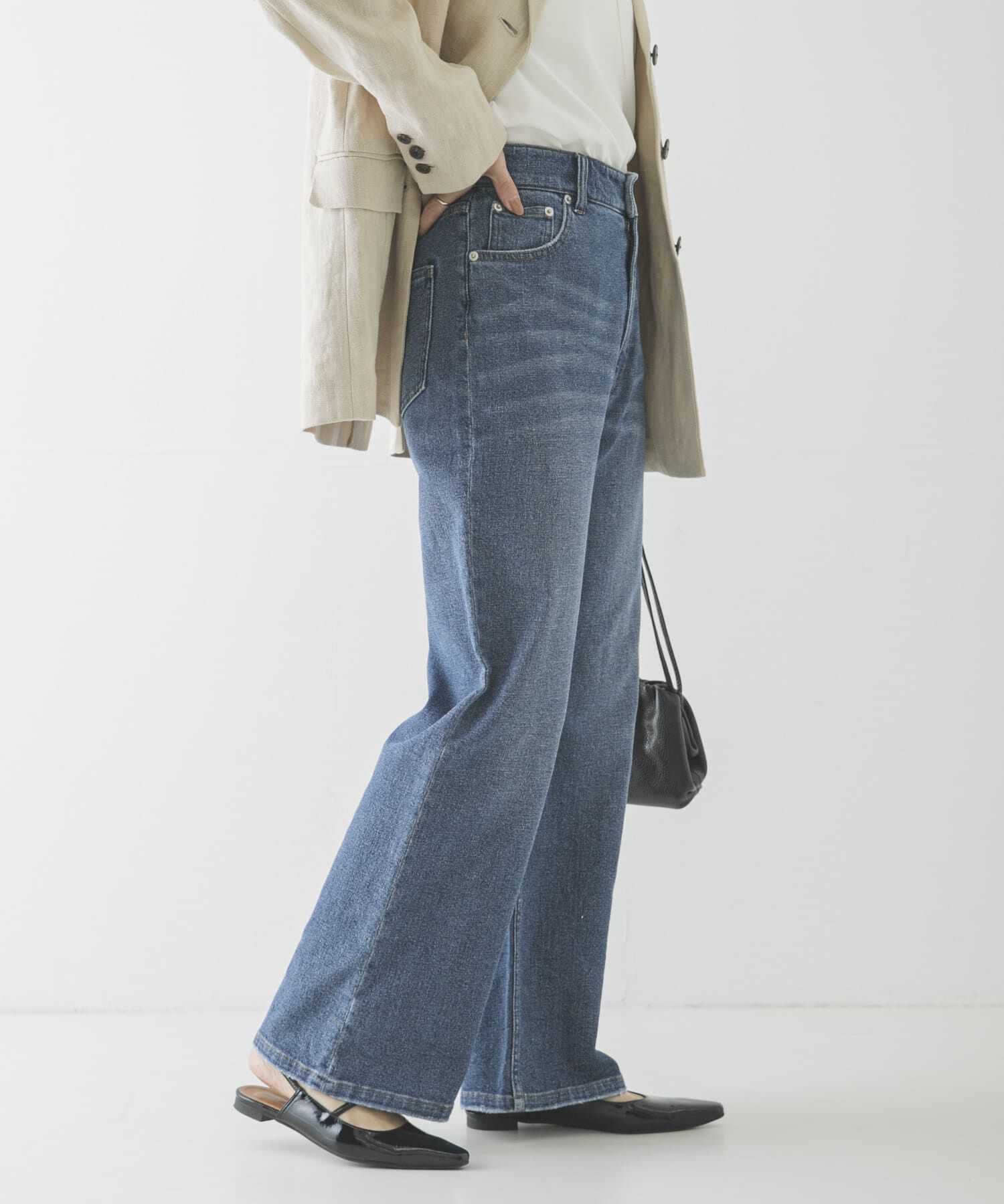 URBAN RESEARCH「『3サイズ展開』綿麻デニムストレートパンツ」|デニム|