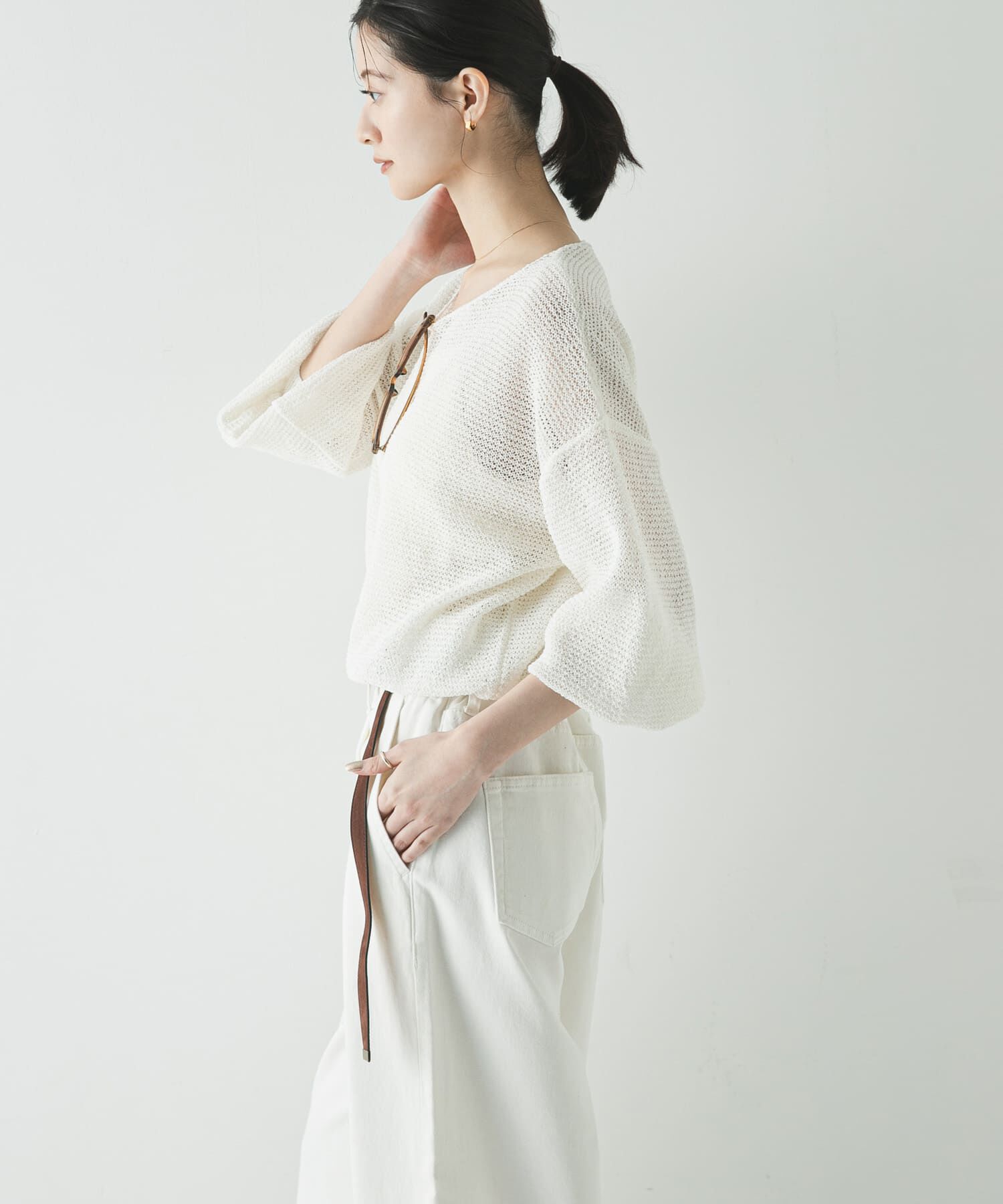 URBAN RESEARCH「ペーパーヤーンボートネックニット」|ニット・セーター|