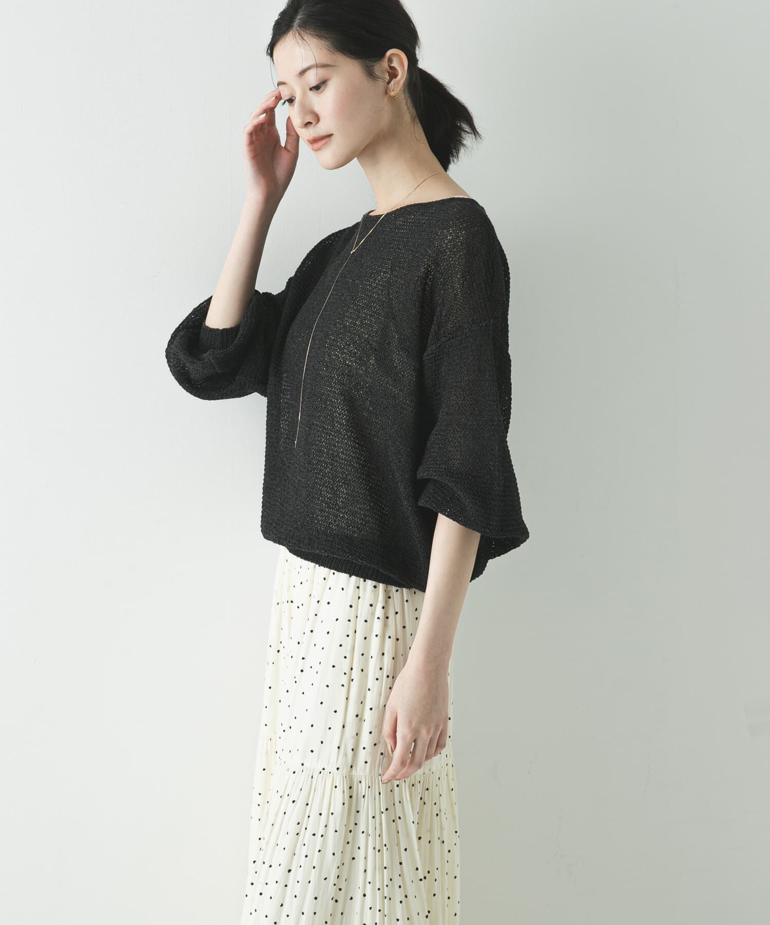 URBAN RESEARCH「ペーパーヤーンボートネックニット」|ニット・セーター|