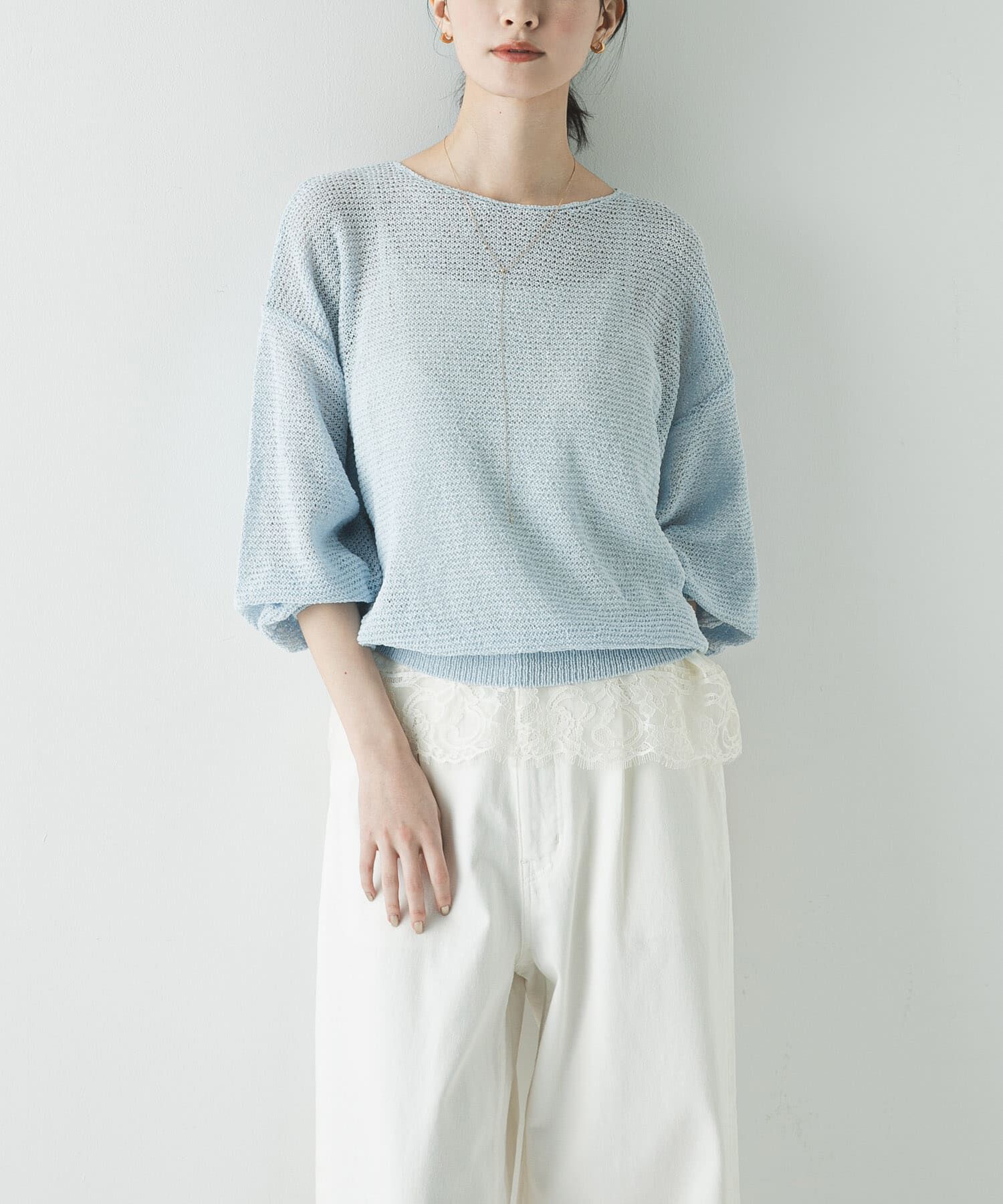 URBAN RESEARCH「ペーパーヤーンボートネックニット」|ニット・セーター|