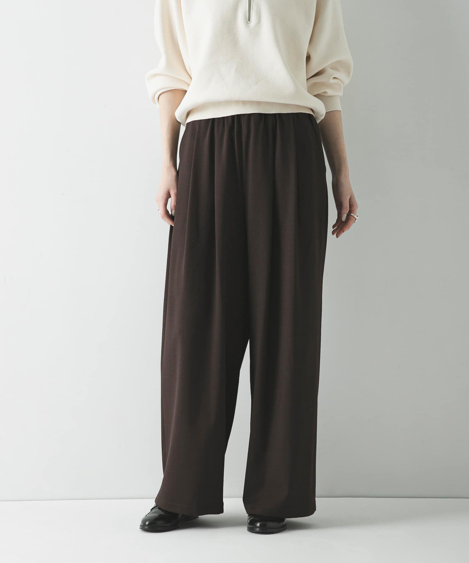 URBAN RESEARCH「『3サイズ展開』『イージーケア』タックギャザーストレートパンツ」|その他|ブラウン