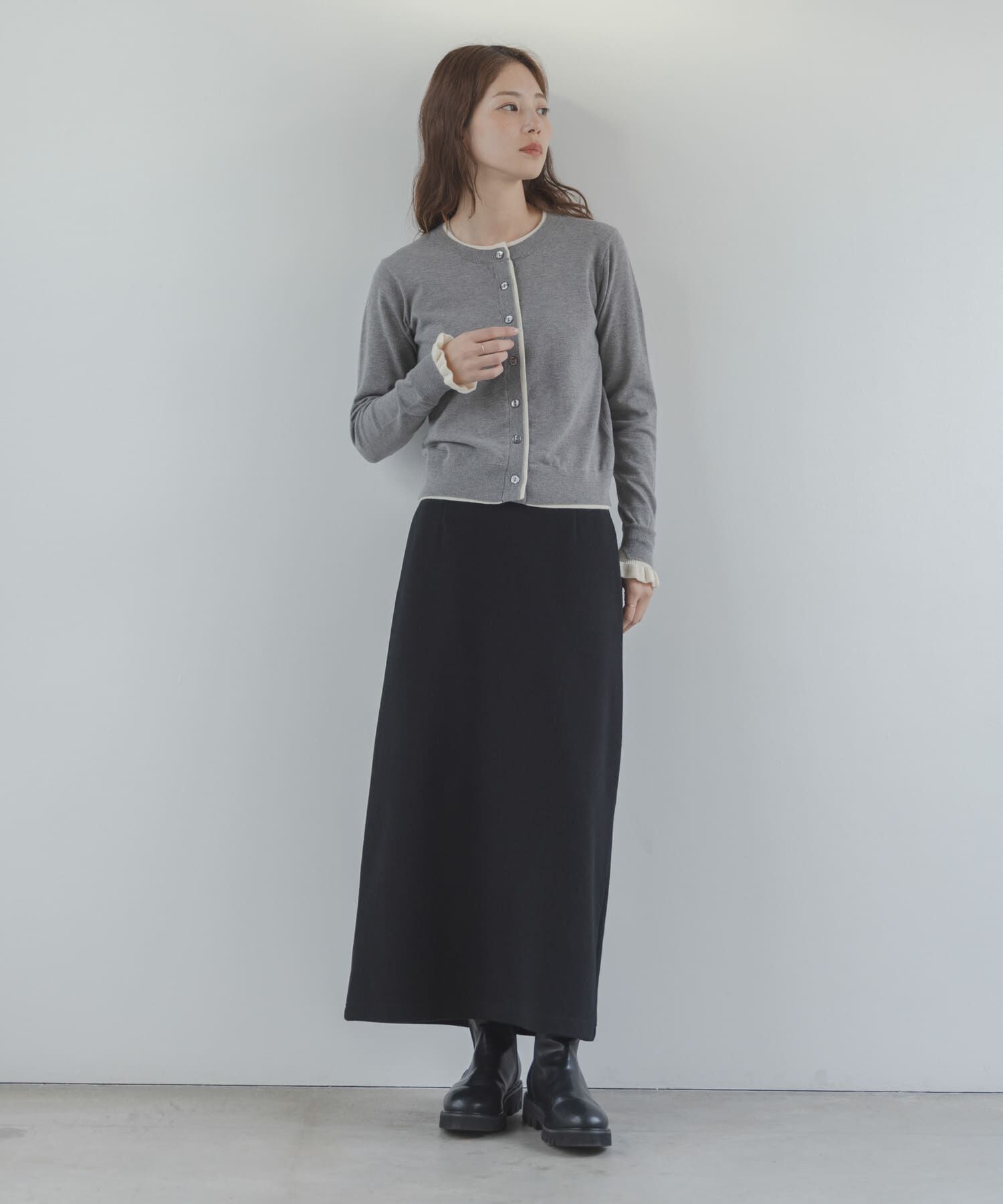 Sonny Label 「配色フリルニットカーディガン」|カーディガン|