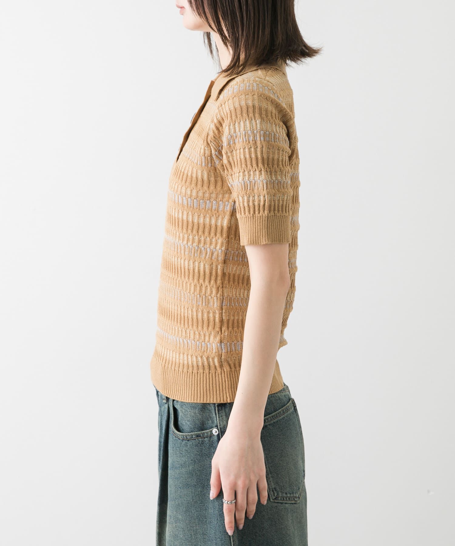 SENSE OF PLACE by URBAN RESEARCH「マルチボーダーエリツキトップ」|ニット・セーター|