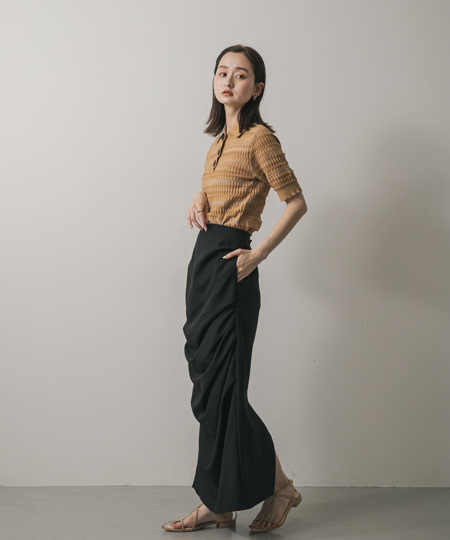 SENSE OF PLACE by URBAN RESEARCH「マルチボーダーエリツキトップ」|ニット・セーター|