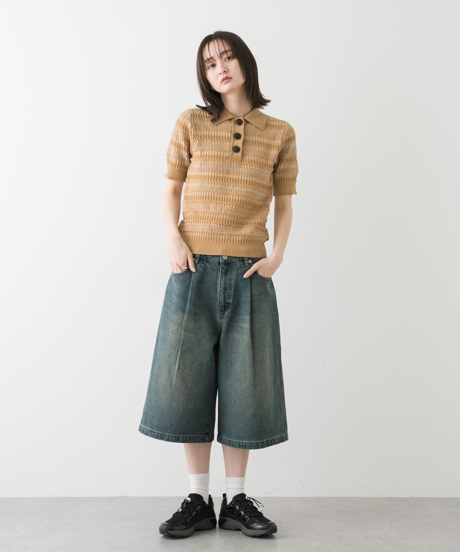 SENSE OF PLACE by URBAN RESEARCH「マルチボーダーエリツキトップ」|ニット・セーター|