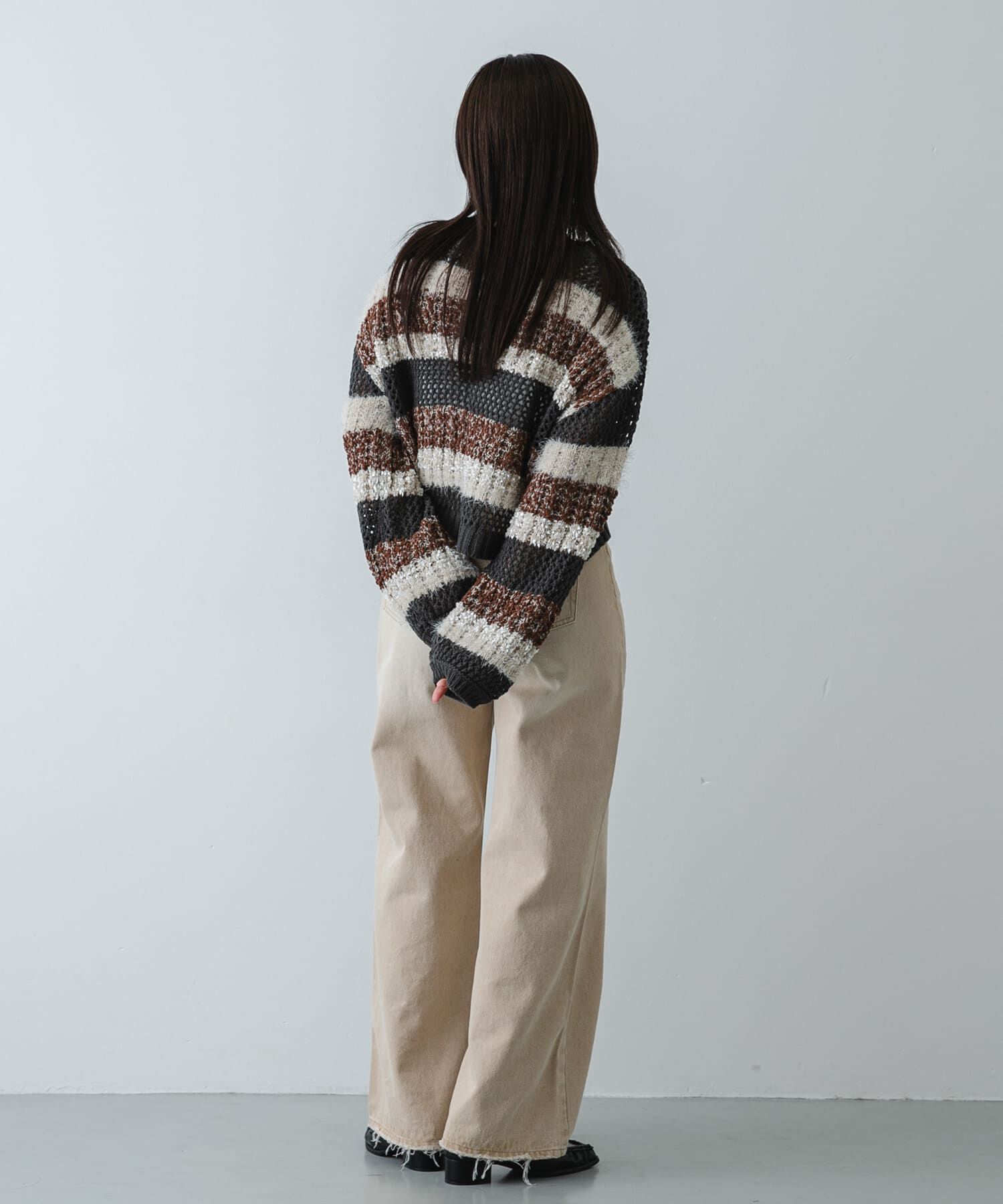 SENSE OF PLACE by URBAN RESEARCH「『洗濯可』ミックスヤーンワイドボーダーニット」|ニット・セーター|