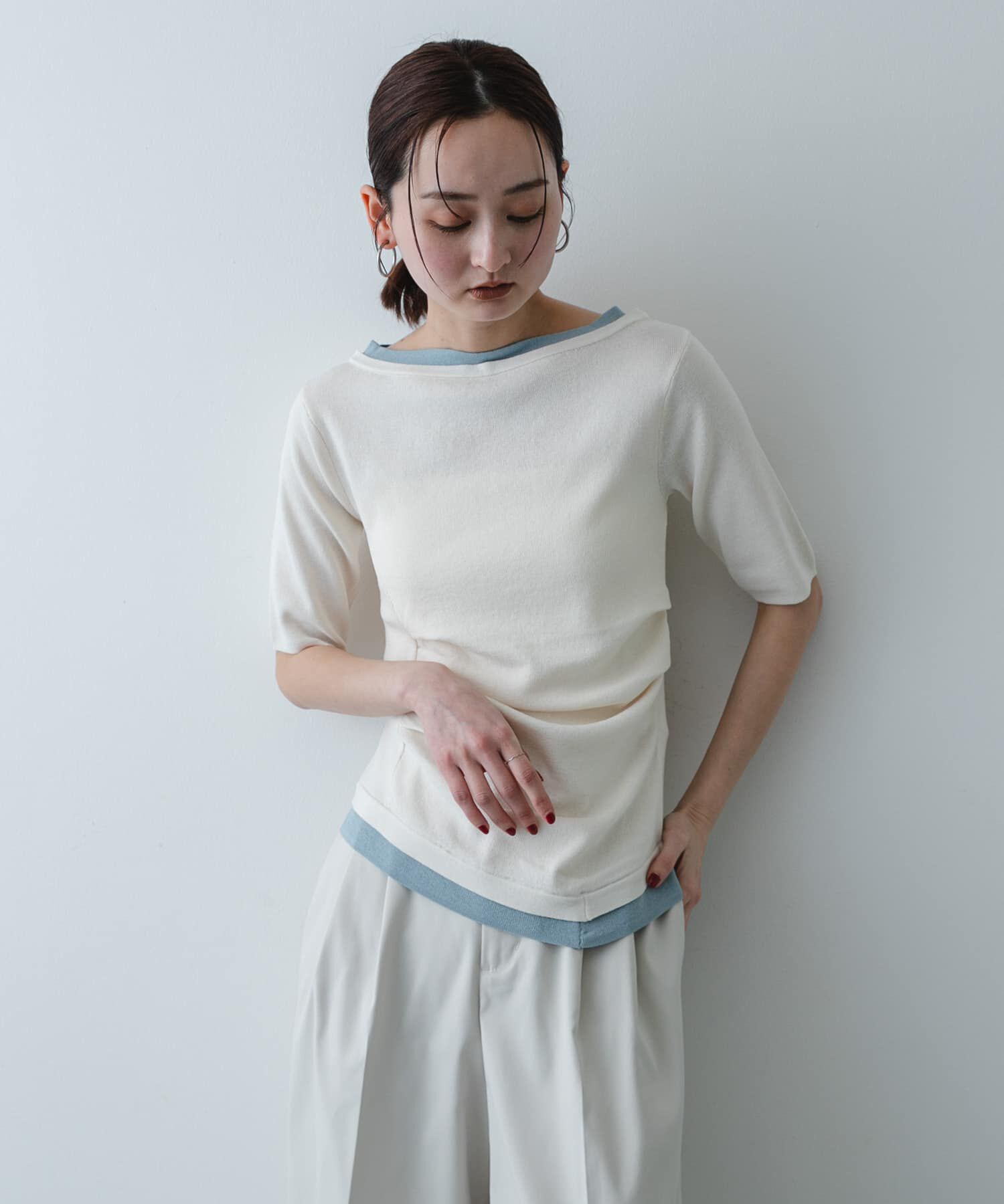 SENSE OF PLACE by URBAN RESEARCH「『洗濯可』レイヤードアシメセーター」|ニット・セーター|