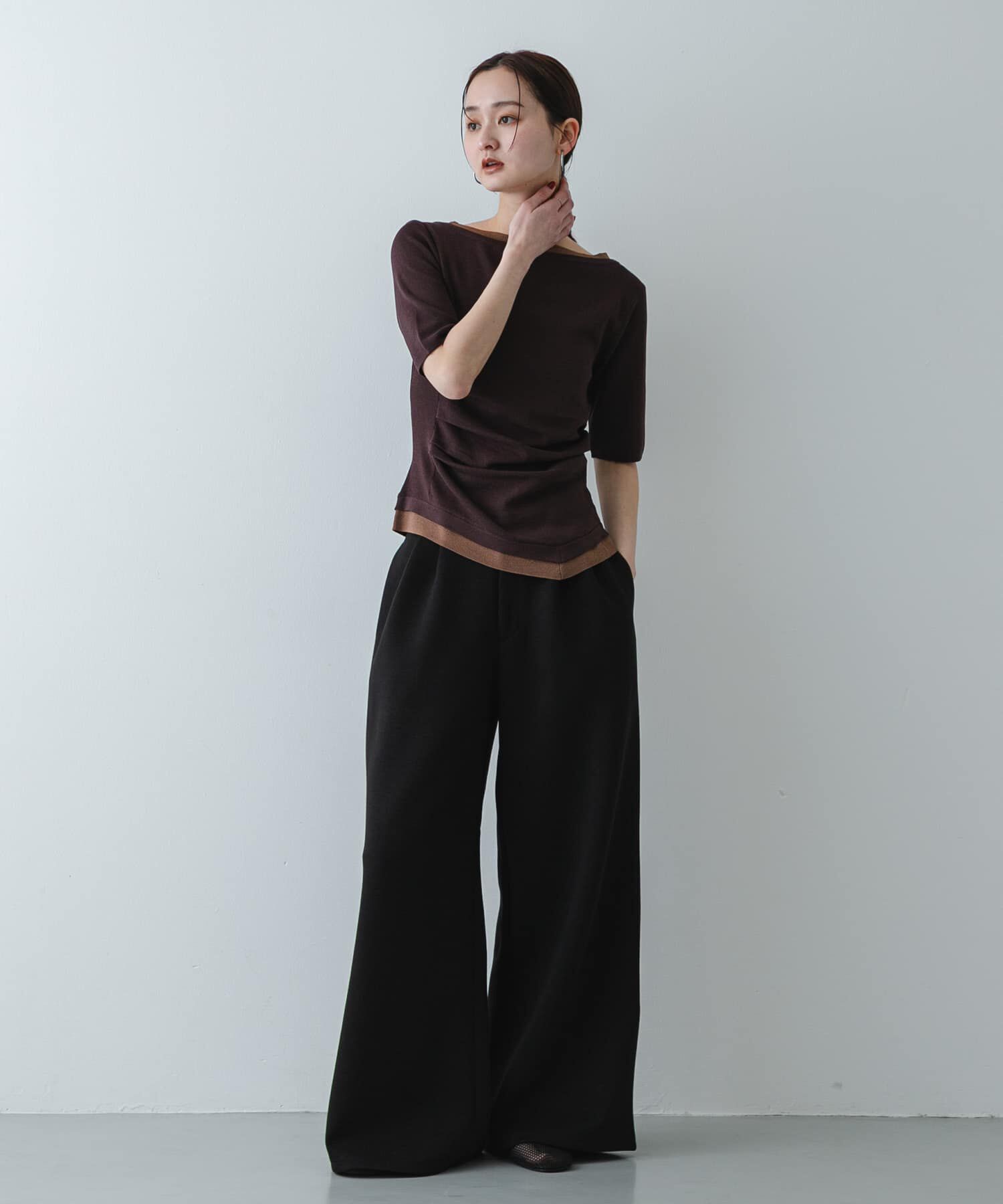 SENSE OF PLACE by URBAN RESEARCH「『洗濯可』レイヤードアシメセーター」|ニット・セーター|