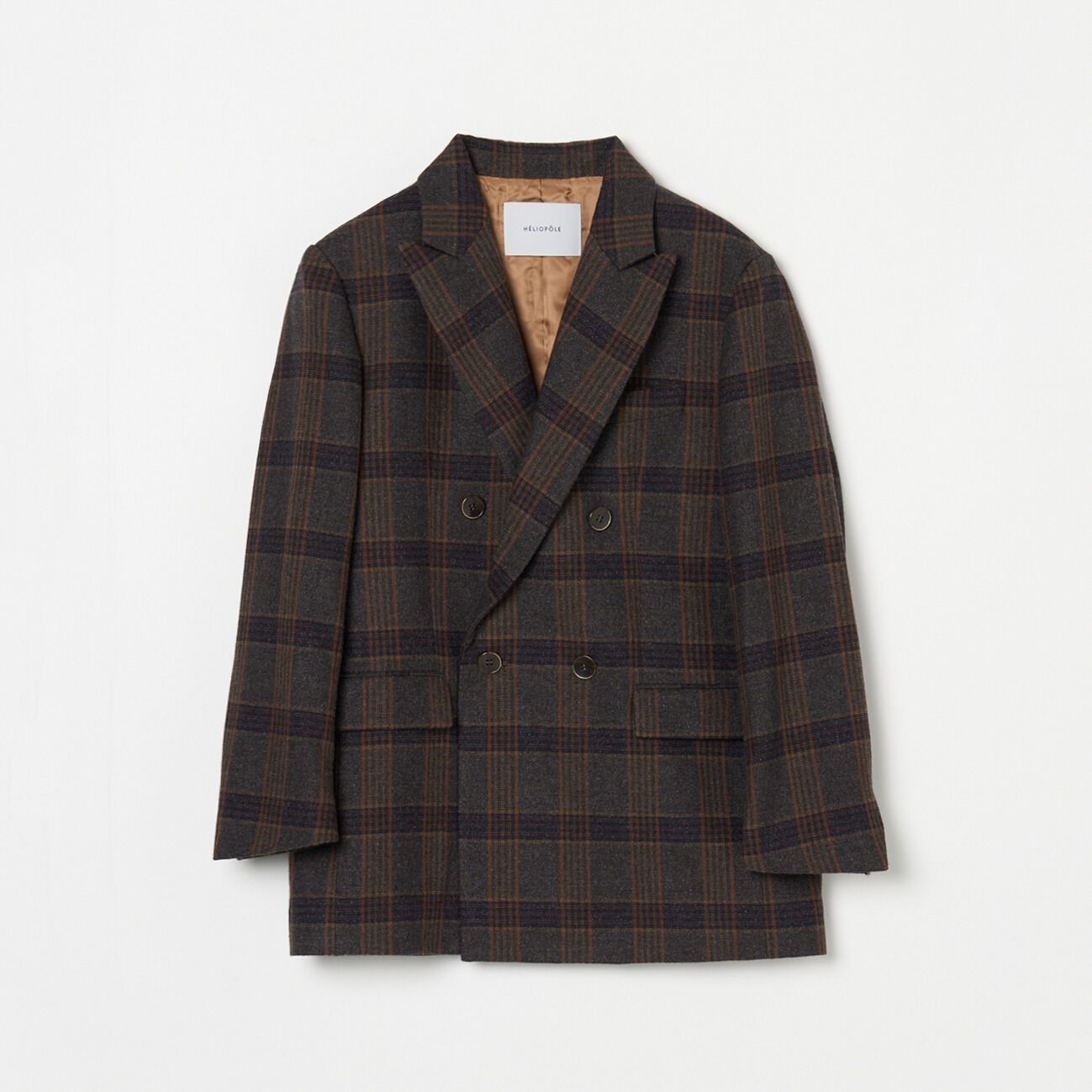 HELIOPOLE「HELIOPOLE the Ellison W Jacket (TOMAS WOOL CHECK)」|デニムジャケット|ブラウン