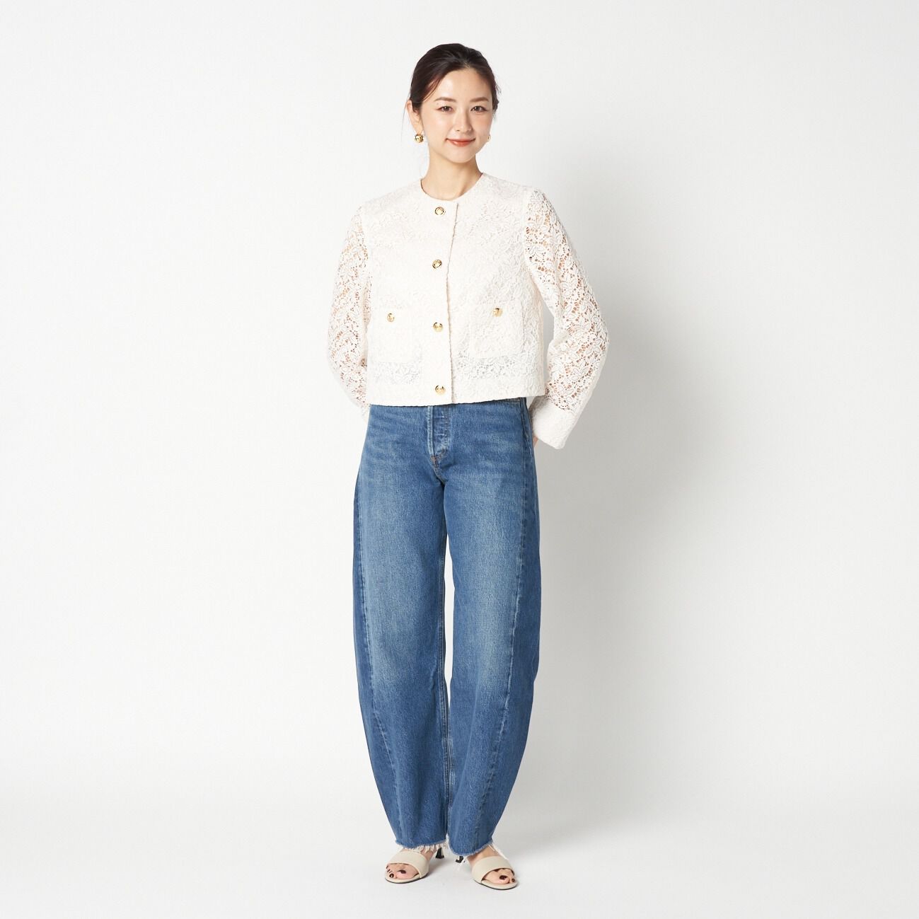 HELIOPOLE「HELIOPOLE EMBROIDERY LACE JACKET」|デニムジャケット|