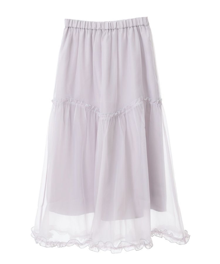earth music&ecology「オーガンジーフリルヘムスカート」|フレア|
