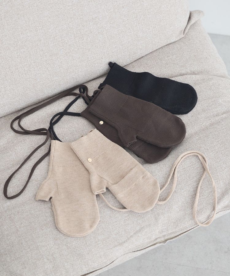 earth music&ecology「チャーム付きニットミトン」|その他|