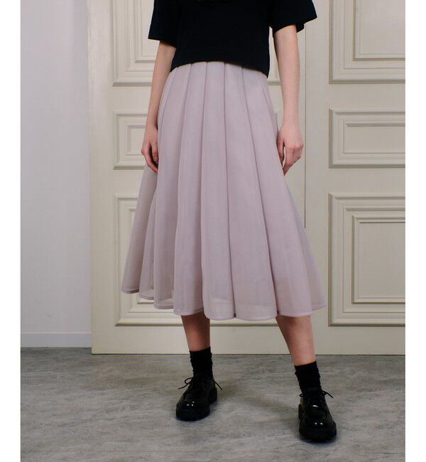 LOULOU WILLOUGHBY「【LOULOU WILLOUGHBY】ダブルラッセルシアースカート」|スカート|ベージュ