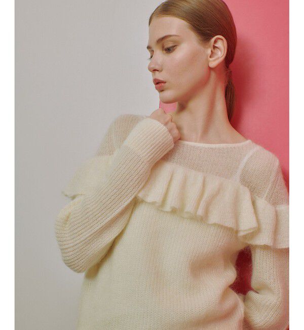 LOULOU WILLOUGHBY「【LOULOU WILLOUGHBY】モヘヤラッフルプルオーバー」|ニット・セーター|