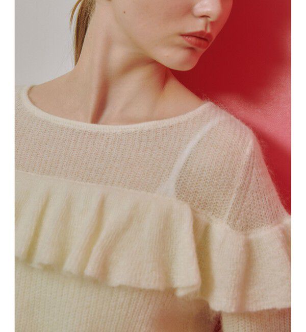 LOULOU WILLOUGHBY「【LOULOU WILLOUGHBY】モヘヤラッフルプルオーバー」|ニット・セーター|