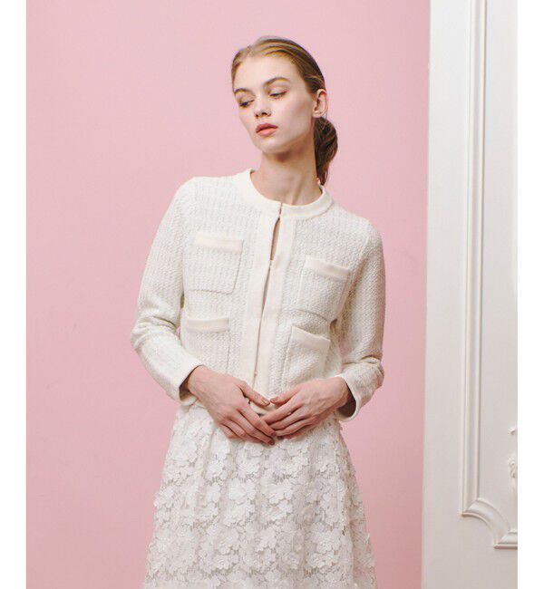 LOULOU WILLOUGHBY「【LOULOU WILLOUGHBY】ツィードニットジャケット」|カーディガン|