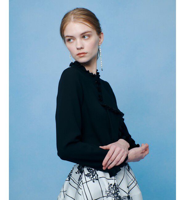 LOULOU WILLOUGHBY「【LOULOU WILLOUGHBY】ヘムフリルドレープブラウス」|シャツ・ブラウス|