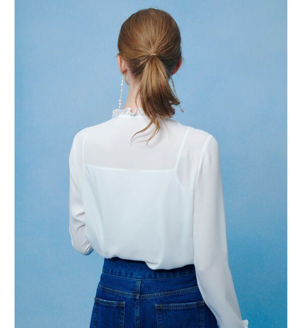 LOULOU WILLOUGHBY「【LOULOU WILLOUGHBY】ヘムフリルドレープブラウス」|シャツ・ブラウス|