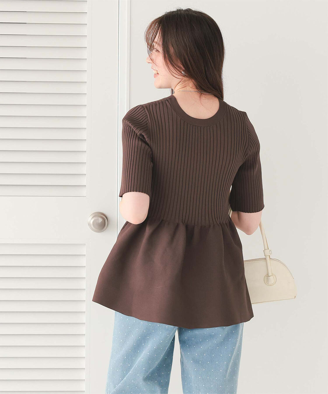 titivate「前後2wayハーフスリーブペプラムニットトップス」|ニット・セーター|