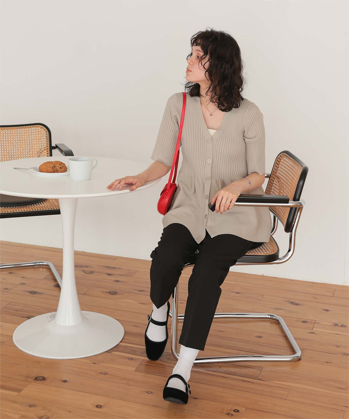 titivate「前後2wayハーフスリーブペプラムニットトップス」|ニット・セーター|