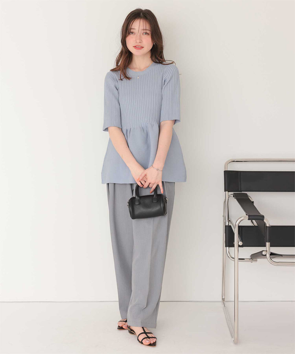 titivate「前後2wayハーフスリーブペプラムニットトップス」|ニット・セーター|