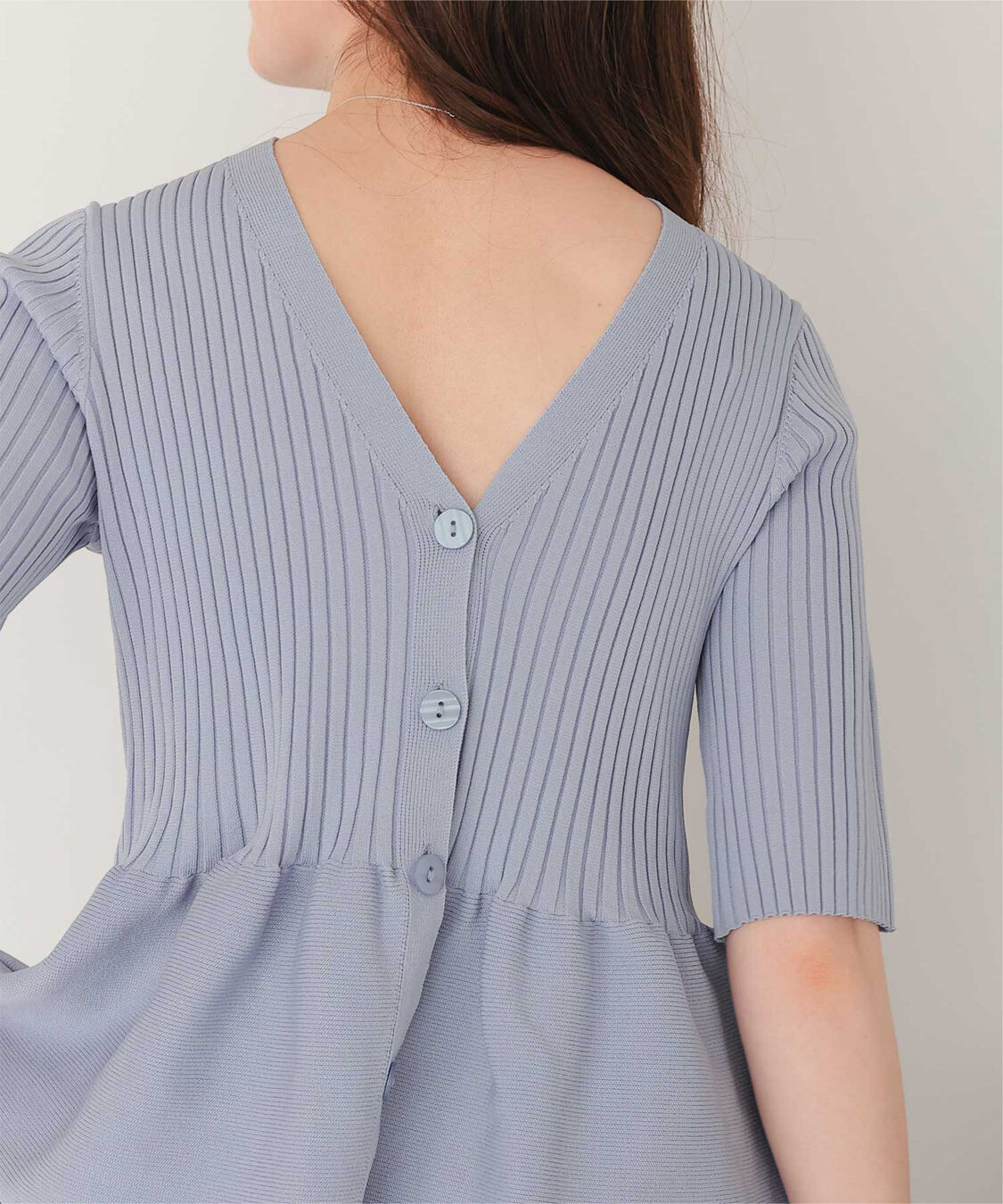 titivate「前後2wayハーフスリーブペプラムニットトップス」|ニット・セーター|