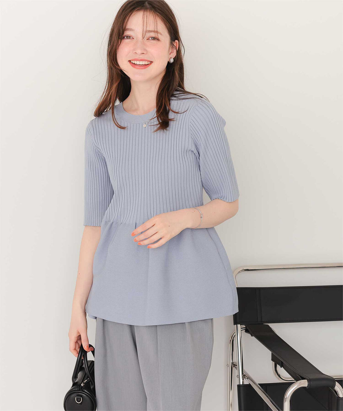 titivate「前後2wayハーフスリーブペプラムニットトップス」|ニット・セーター|