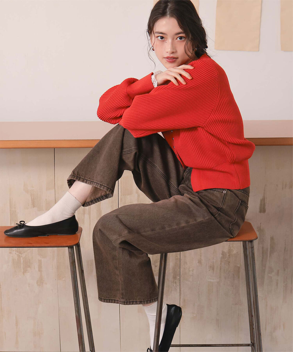 titivate「ミニシルバー釦デザインニットカーディガン」|ニット・セーター|