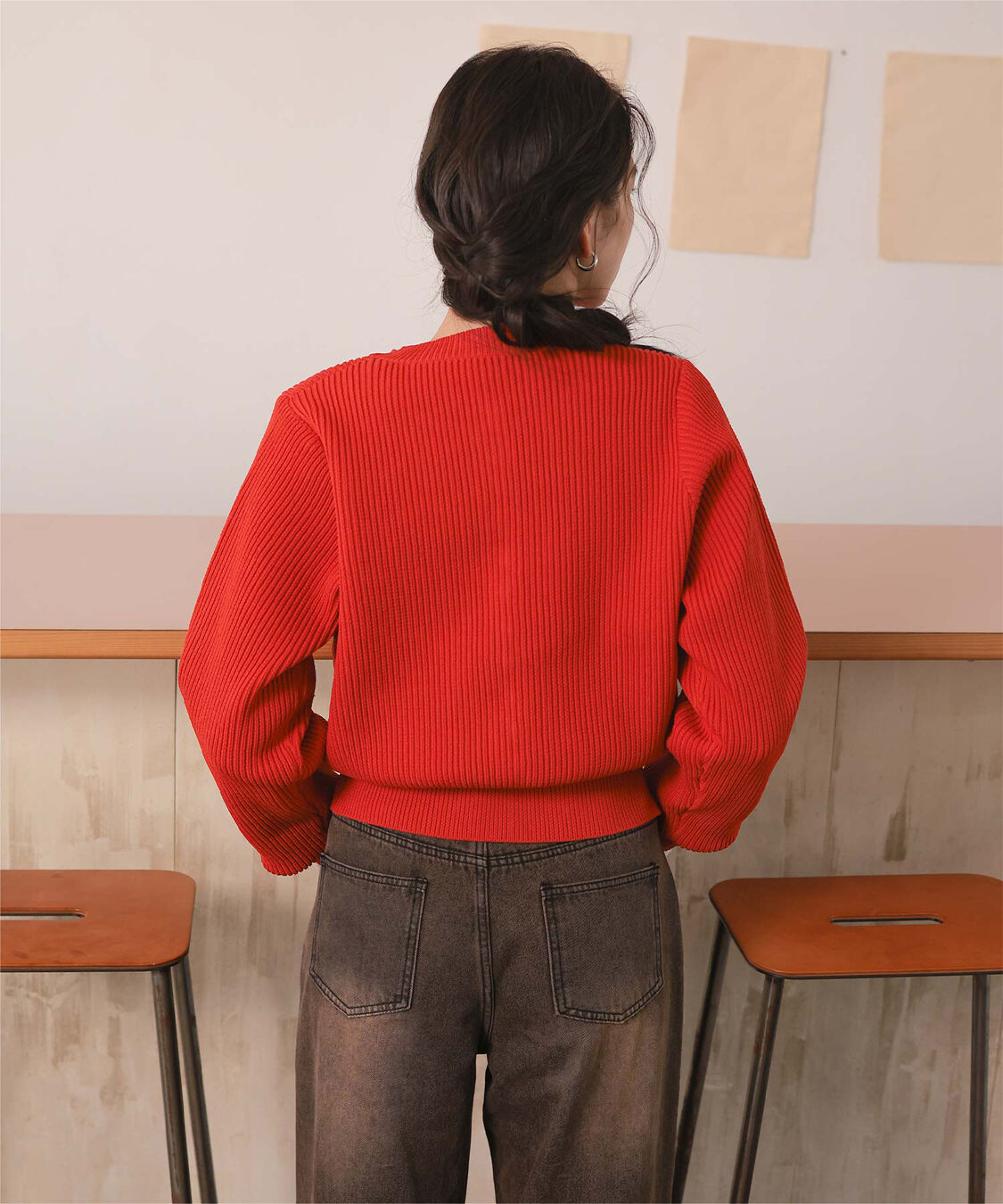 titivate「ミニシルバー釦デザインニットカーディガン」|ニット・セーター|