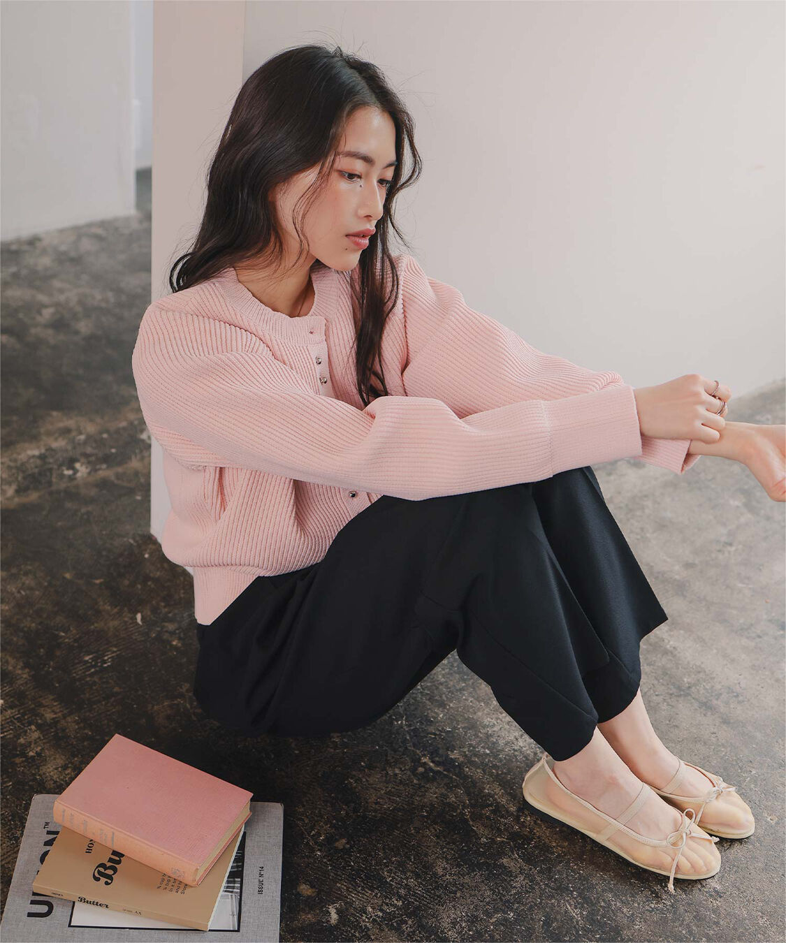 titivate「ミニシルバー釦デザインニットカーディガン」|ニット・セーター|