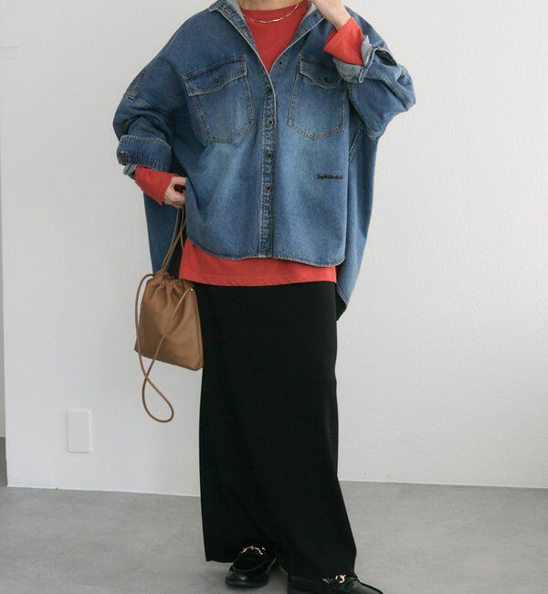  「【累計1万枚突破！名品】ヴィンテージライクデニムバンドカラーシャツ」|シャツ・ブラウス|