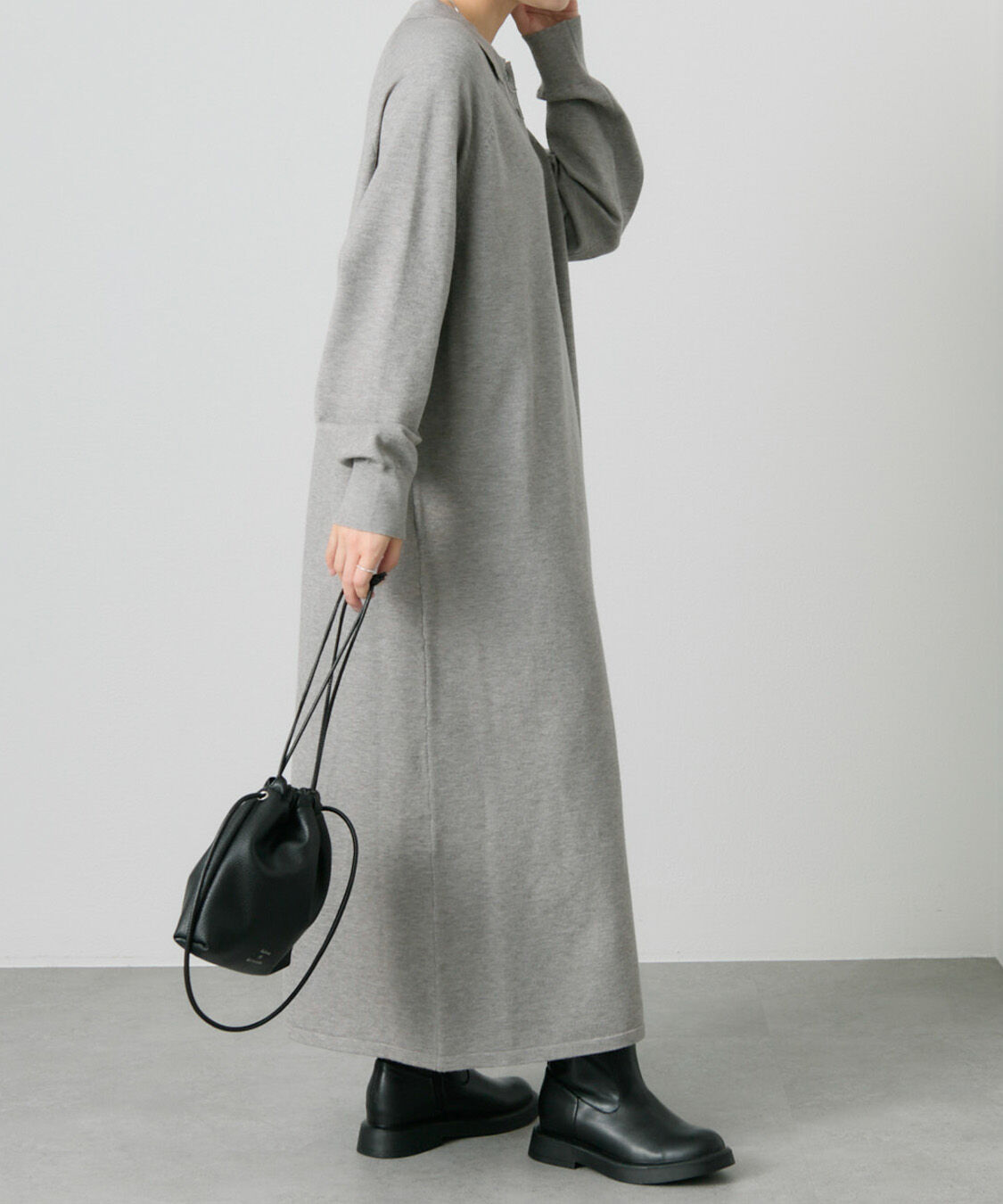  「ニットポロワンピース」|ワンピース|